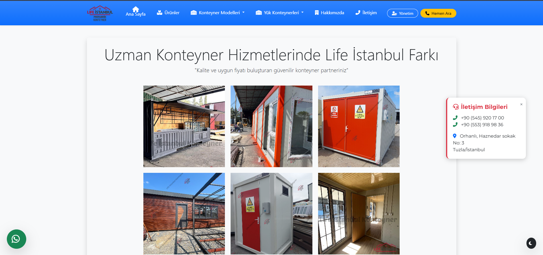 Admin Panelli Konteyner Sitesi